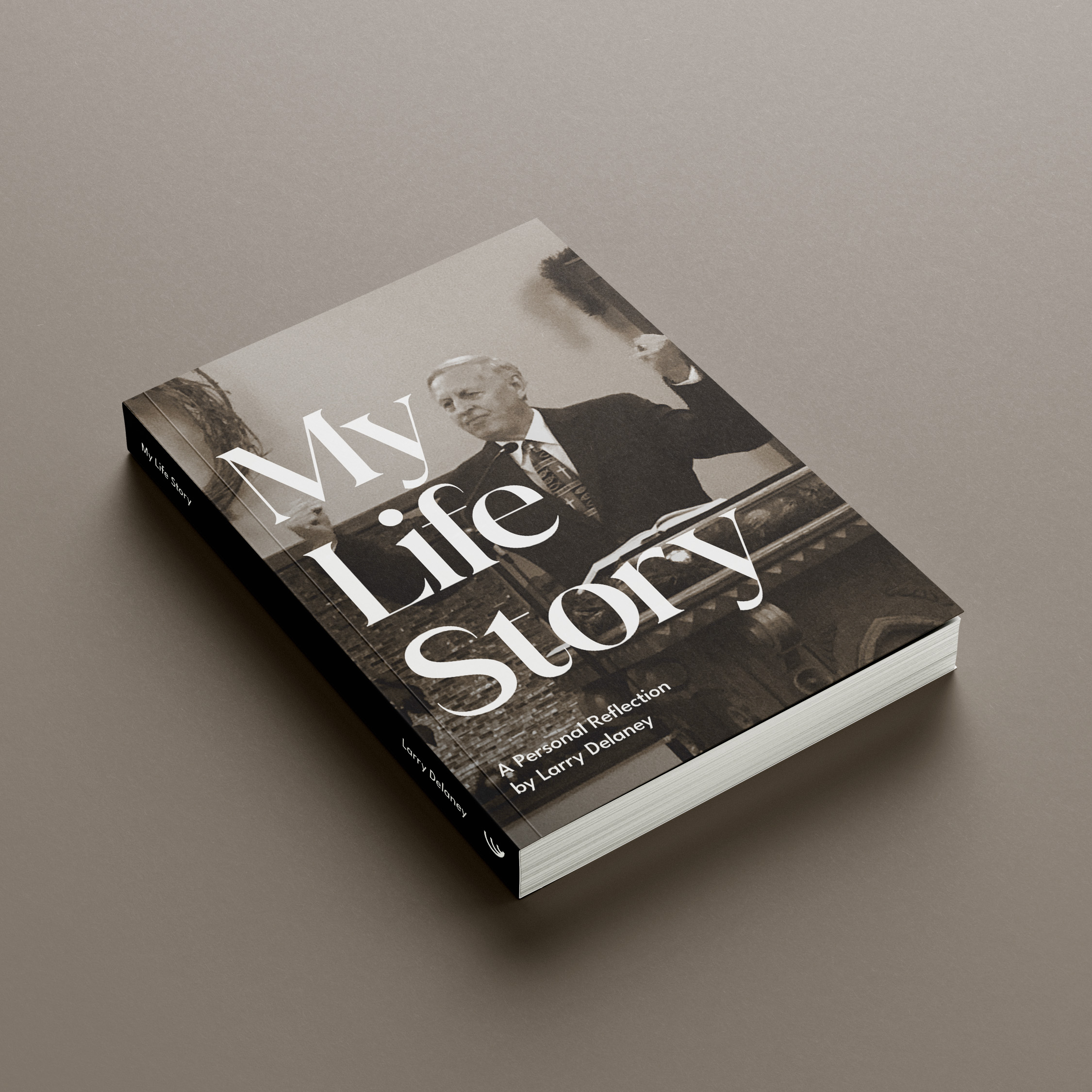Book mockup of My Life Story by larry delaney